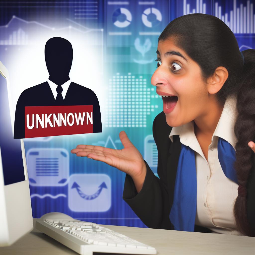 An image of a small business owner looking at a computer screen with a look of amazement and excitement. The HubSpot logo is prominently displayed on the screen. The background shows charts and graphs indicating growth and success.